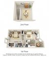 1x1 loft floor plan
